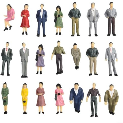 Sammlung von 50 Modellfiguren für 1 50 Maßstab Zug- und Landschaftsdekoration