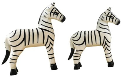 OSOLADY 2stücke Holz-Zebra Figurine Für Kreative Raumgestaltung Handgefertigte Deko Für Wohnzimmer Und Büro Teiliges Einzigartiges Ornament Für Stilvolle Wohnakzente