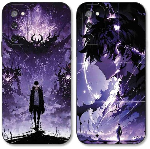 2 Stück Schwarz Cartoon Handyhülle für Samsung Galaxy S20 FE/S20 Lite 6.5 Hülle, Anime Motiv Heißblütiger Manga Muster Silikon TPU Case Fallschutz Kratzfest Stoßfest Jungs Schutzhülle, Muster