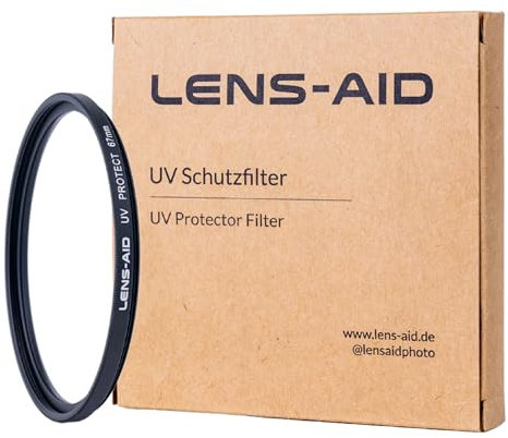 Lens-Aid UV Filter 67mm - Objektivfilter mit Schott Glas B270 – Ultraviolett Schutzfilter mit 18-Fach Nano-Beschichtung gegen Kratzer, Staub, Sand - Lotuseffekt (öl- & wasserabweisend)