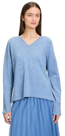 Betty & Co Damen Strickpullover mit V-Ausschnitt 46, Moonlight Blue Melange