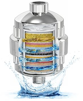 High Output Revitalizing Shower Filter Rich in KDF55,Hard Water Softener Removes 99% Chlorine,Fluoride,Lead & Chemicals,Reduces Eczema &Dandruff,Prevents Scale,Revitalizes Skin & Hair,Nails, Chrome