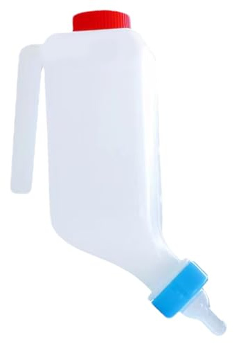 Bouteilles d'allaitement d'agneau - Dispensateur de chèvre pour bébé | de boisson animale | Bouteille de lait à pointe douce avec marques de mesure visible, kit de bouteille de trayage rechargeab