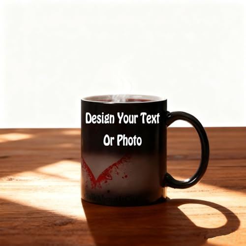Personalized Color Changing Mug with Photo - Custom Magic Heat Sensitive Cup for Coffee & Tea - Novelty for Family Friends On Birthday Christmas (B)