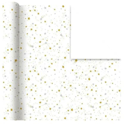 LUYYBDBG Weihnachtsgeschenkpapier 3pcs 50 * 70cm Stern Geschenkpapier Meteor Band Gold Silber Weihnachten Geschenk Box Bogen Dekoration Geschenkpapier-weiß