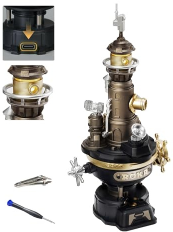 ROKR 3D Puzzle Kunststoff Metall Modelle Bausätze Erwachsene, DIY-Bastelgeschenke Industriestadt (Navi Lighthouse) CGM01