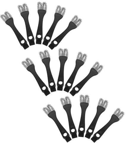 ERINGOGO 15pcs Long Handle Bird Cage Brush and Grill Scraper Double-head Droppings Remover for Parrot Perches Wire Cages and Bbq Grates Multipurpose Cleaning Tool for Pet Hygiene and