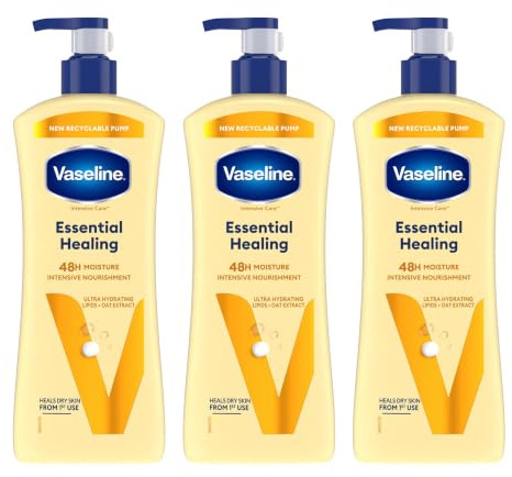 Vaseline Body Lotion 600ml x3 Essential Healing Dry Skin Care