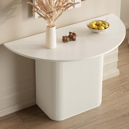 Guyii Halbrunder Esstisch Modern – Platzsparender Wandtisch für Küche & Esszimmer, Minimalistischer Konsolentisch im skandinavischen Design, Stilvoller Tisch für kleine Räume (Nur Tisch)