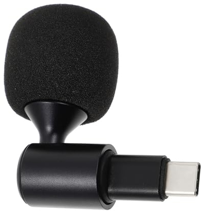 INOOMP Biegsames Live Streaming Mikrofon mit USB C-stecker für Handy und PC | Schwarz, mit Ic Chip und Schaumstoffabdeckung, Leichtes Modell für Liveübertragung und Aufnahme