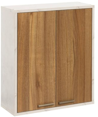 5five - 2-türiger oberschrank come holz und marmoreffekt