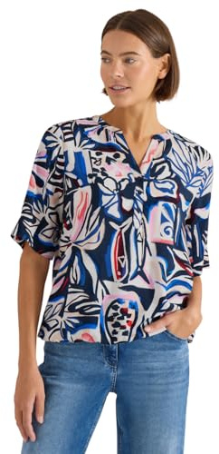 Cecil Damen Kurzarm Bluse mit Multicolor Print