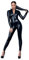 Smiffys Costume Fever de Miss fouettarde, noir, avec catsuit fermeture éclair
