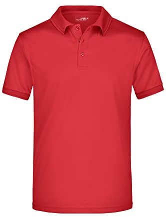 James & Nicholson Herren Aktiv Polo - Funktionelles Poloshirt aus Micropolyester | Farbe: red | Grösse: XL
