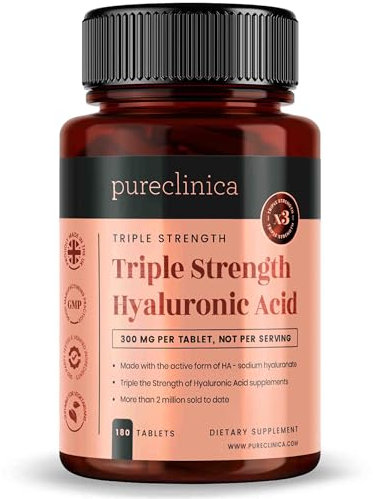 Ácido Hialurónico 300mg x 180 comprimidos (suministro de 3-6 meses). Ácido Hialurónico Triple Potencia. 300% más potente que cualquier otro comprimido de AHL