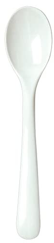 WACA Eierlöffel 6er-Set – 120 mm Kunststofflöffel aus Melamin – Mehrweg, spülmaschinengeeignet, geschmacksneutral – Ideal als Teelöffel, Kaffeelöffel, Eislöffel, Kinderlöffel oder Campingbesteck, Weiß