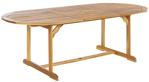 Praktischer Gartentisch Akazienholz ausziehbar 160/220x100 cm Hellbraun Maui