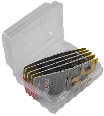 Rayovac Extra Typ 10 P10 PR70 ZL4 Hörgerätebatterien Mercury Free in wns-emg-world Batteriebox, 60 Stück