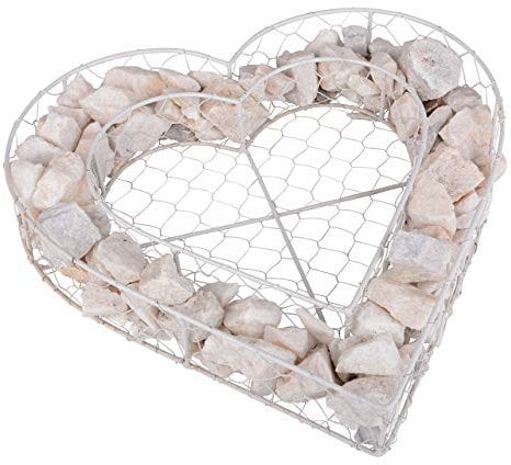 UNUS Grabschmuck in Herzform, herzförmige Pflanzschale als Gartendekoration oder Grabdekoration, 35x35x8 cm, Gartendeko für Draußen, wetterfeste Gabione