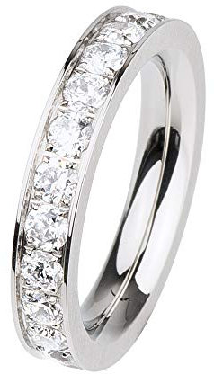 Ernstes Design Ring R291 WH Zirkonia weiß Edelstahl poliert 4 mm 48-65