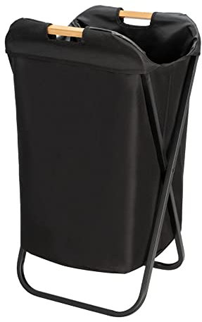 WENKO Wäschesammler Loft, Schwarz, Groß