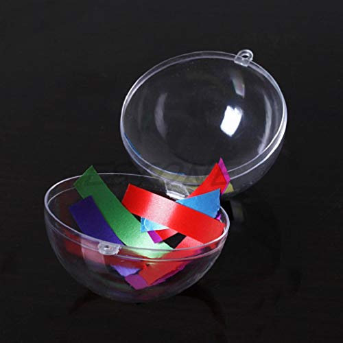 Manyo. Transparente Kugel zum Befüllen, Kunststoff-Kugeln, Weihnachtsbaumkugeln, Weihnachtsdekoration, Geschenk, Deko, Geburtstag, 12 cm