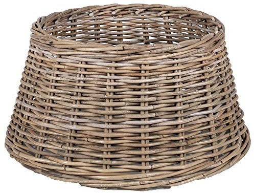 URBNLIVING Weihnachtsbaumrock aus Rattan, 50 x 26 cm, natürlicher Bambus