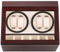 HBselect Uhrenbeweger luxuriöser automatischer Uhrenwender Uhrenvitrine für Automatikuhren, Watch Winder (4 Uhren Klavierlack, braun)