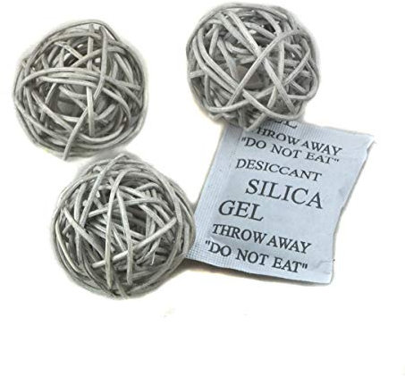 Ougual Set mit 10 Rattan-Kugeln aus Rattan, für Hochzeiten, Partys, Weihnachtsdekoration (Durchmesser 4 cm, grau)