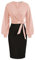 GRACE KARIN Damen Langarm HIPS-Wrapped Kleid Arbeit Bodycon Hochzeit Gast Büro Kleider V-Ausschnitt Abendkleid mit Gürtel XL Rosa-Schwarz CL0761S21-02