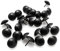 BLLNDX Lot de 30 clous décoratifs noirs de 2,5 cm de diamètre pour meubles et tissus d'ameublement