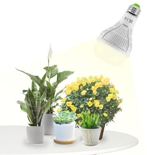 SANSI LED Pflanzenlampe, Vollspektrum 15W Grow Light (200W Äquivalent) mit mattierter optischer Linse 120° Abstrahlwinkel für hohe PPFD, energiesparende Grow Light für Obst und Blumen