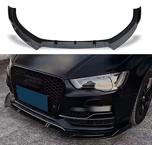3 STÜCKE Für Audi S3 A3 Frontschürze Lippe, Body Kit Schutz Zubehör, Auto Frontlippe Spoiler Separator, ABS Material (Klar Schwarz)