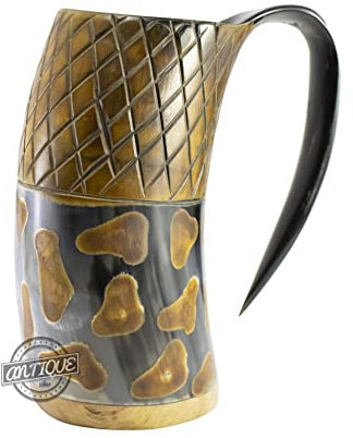 Antique Vibes Boccale da birra vichinga con corno, ideale come regalo di Natale