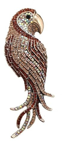 Strass Papagei Vogel Brosche Pins für Frauen Tier Vogel Emaille Broschen Kleidung Schal Abzeichen Pins Schmuck Geschenk