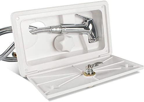 EdirFtra RV Douche Box, Kit de Cabine de Douche Externe, Douche Box Douche Chaude et Froide, Imperméable Douche extérieure Kit de Cabine de Douche pour Bateau Marin Caravane,B
