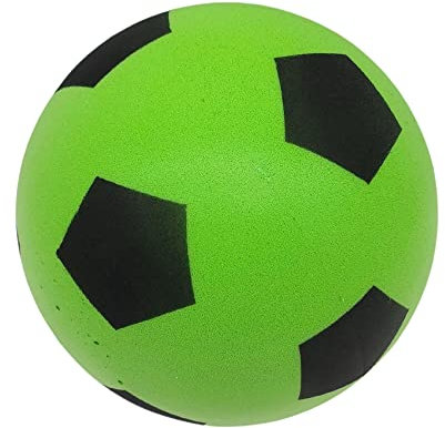 alldoro 63104 Schaumstoffball, 20 cm, 153 g, Grün, im Fußball-Design für Kinder ab 18 Monaten, drinnen und draußen