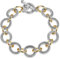 Aprilery Drahtseil-Armband für Damen und Mädchen, Kreis-Armreif, Rolo-Kettenglieder-Armbänder, Designer-Inspire-Armbänder aus Silber und Gold, Geschenke für Sie (Two Tone A)