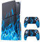 Mcbazel Autocollant antidérapant Autocollant en Vinyle Peau Couverture Plaques adhésives Autocollantes pour PS5 Slim Disc Edition-Blue Flame