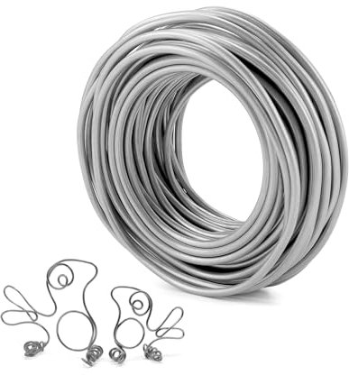 QWORK® Alambre de Aluminio Ø5mm x 20m, Alambre Flexible para Manualidades y Hacer Joyas