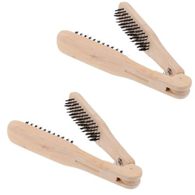 Didiseaon 2piezas Peine Alisador De Pelo De Madera v Forma Peine De Peluquería Para Peinar y Alisar El Cabello Casa