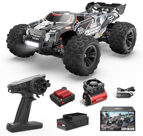 BEZGAR HP163S Brushless RC Car - 4x4 remote control cars for Adults High Speed 45KPH Offroad Waterproof RC Vehicle Monster Truck, Toy Gifts for Boy Age 8-12 and Adults