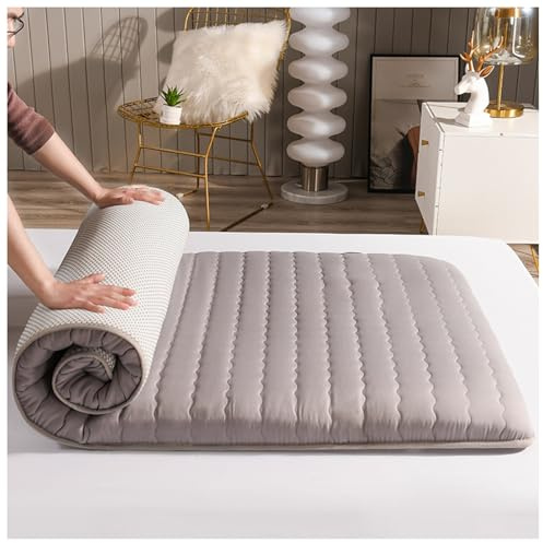 HUMAJORY Japanische Bodenmatratze, Futon-Matratze, Faltbare Rollmatratze, Matte, Isomatte, Schlafsaal, Liege, Kissen, Bett for Outdoor, Indoor, Camping, Gästeauto(Gray,120x200cm)