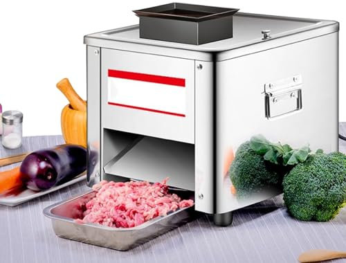 SBCGFY Electric Meat Slicer, Meat Cutter Machine, Home and Commercial Electric Stainless Steel Chicken Fish Beef Meat Vegetable Slicer (15mm)