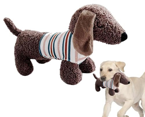 Ancsttu Dackel Quietschendes Hundespielzeug, Plüsch Hunde Kauspielzeug Mit Quietscher, Interaktives Hundespielzeug Für Kleine Und Große Hunde