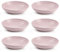 Tradineur - Pack de 6 platos hondos de plástico, reutilizables y reciclables, aptos para uso alimentario, microondas y congelador, fabricados en España (Rosa pastel - 19 x 4,5 cm - 750 ml)