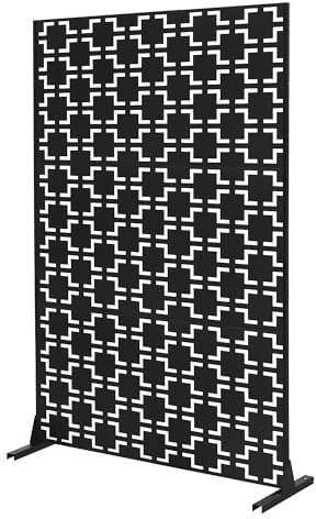 ML-Design Metall-Sichtschutz Milano 120x180 cm, aus Stahl, Raumteiler mit 3 Paneele, Trennwand erweiterbar mit Ständer, Paravent freistehend, Deko Sichtschutzwand wetterfest für Garten Balkon Terrasse