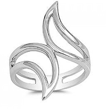 RS Jewels Awesome Design 925 Sterling Silber verstellbar Bypass Ring für Frauen