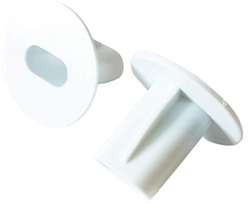 2x 8mm White Twin/Double Shotgun Cable Entry Bushes/Grommets - Feed Through Wall/Brick Cover – Coaxial/Satellite Hole Tidy Plate Caps – CCTV/DVR