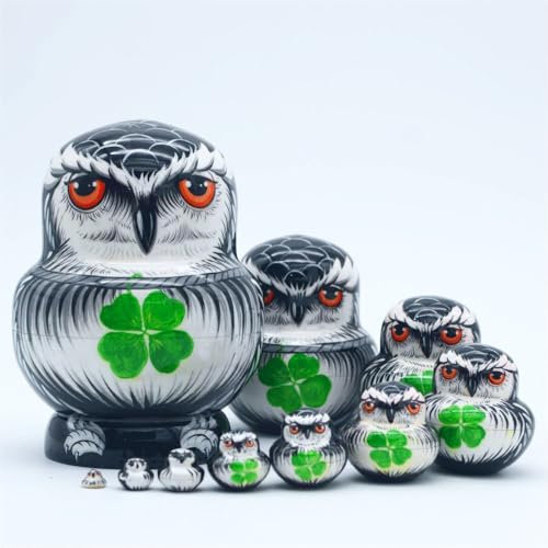 YAKELUS Matroschkas Stücken handgemacht Das Lindenholz Geschenk Spielzeug Matruschka Russian Nesting Dolls professione 002lle Matrjoschka-Marke (0728(10piece))